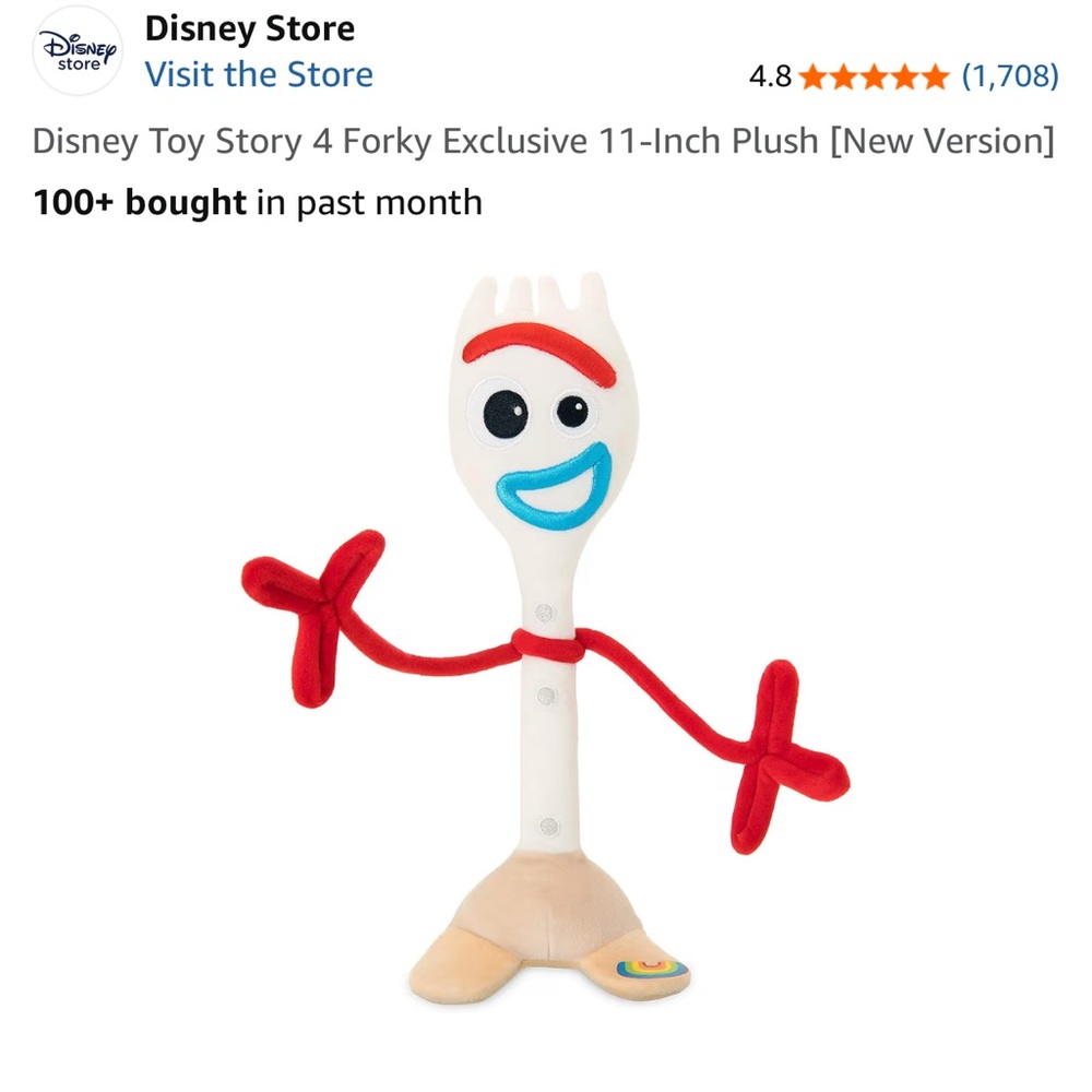 Disney Toy Story Forky Plush - Red, White, and Blue